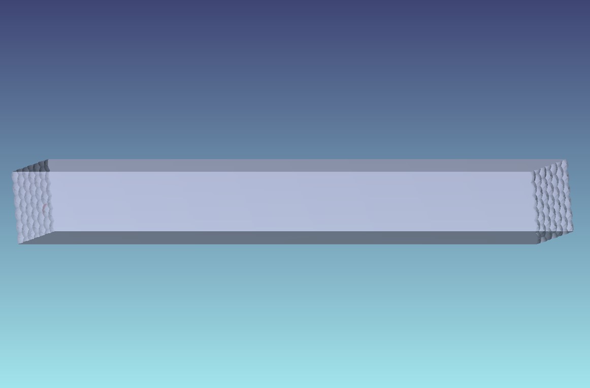 A microlens array at the each end of the rod gives a mixed color luminous intensity