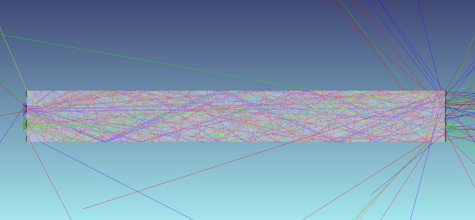 Some light is reflected back due to total internal reflection on the steep microlens surfaces. Light is lost